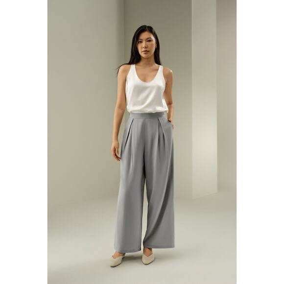LilySilk Smooth Silk Wide Leg Cropped Pants - 2-4 - Picture 2 of 7
